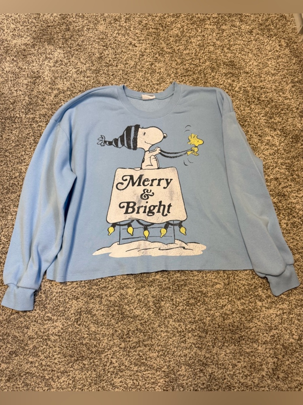 Snoopy Holiday Over Sized Crop Sweatshirt